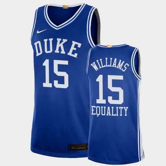 Men Duke Blue Devils Mark Williams Equality Social Justice Blue College Basketball Jersey
